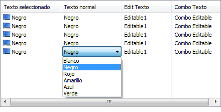 Editando un item del ListView con una ComboBox de texto estatico